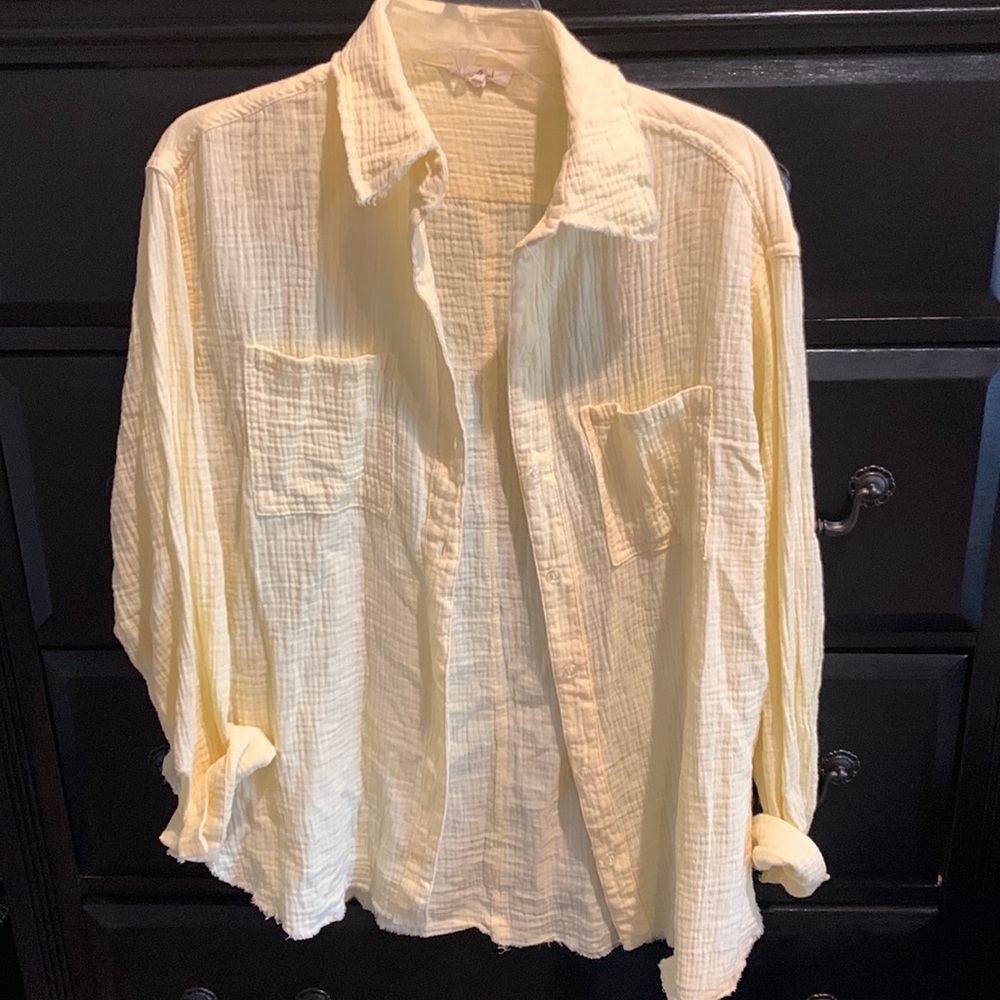 Womens Gauze Button Down